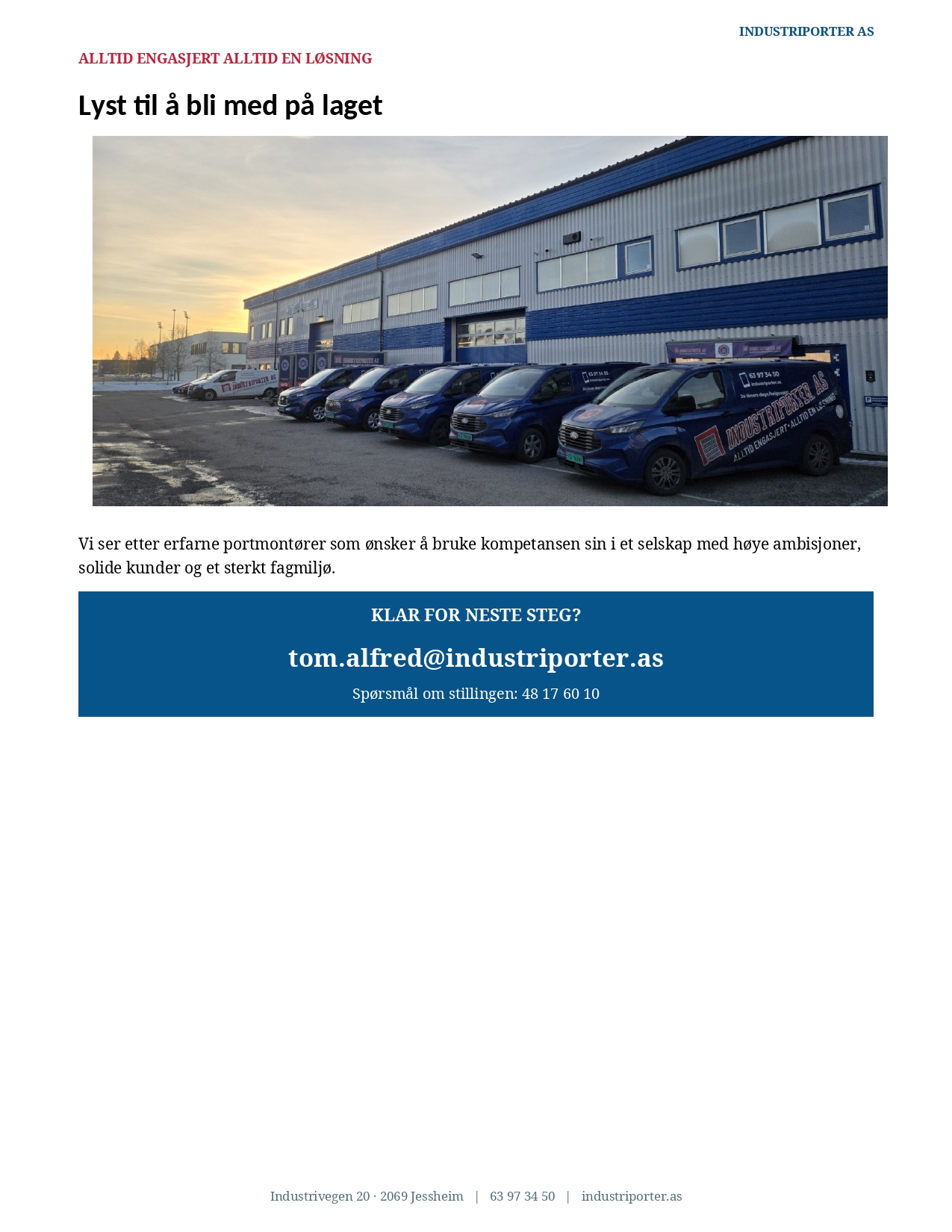 Vi søker erfarne portmontører Industriporter AS_page-0004